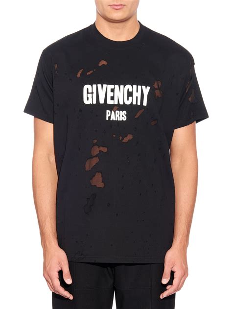 givenchy columbian fit printed cotton jersey t shirt|Givenchy t shirts black and white.